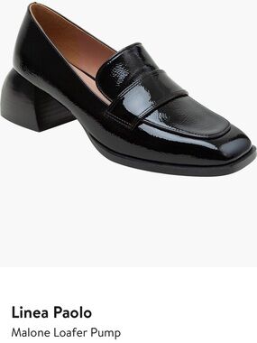 Paolo Black Patent Loafer Pump